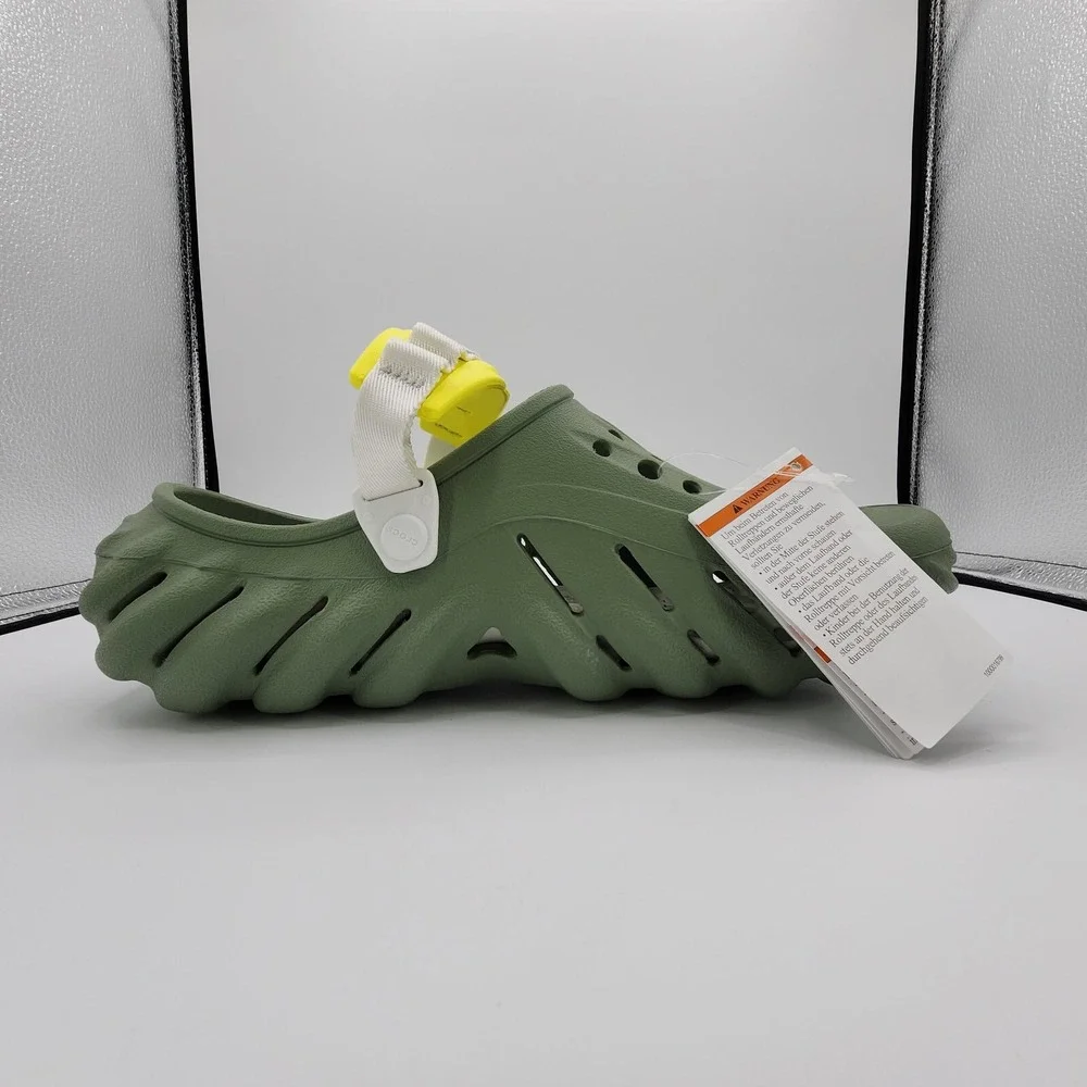 Crocs Echo Clogs Mens 8 / Womens 10 Moss Green Slip On Strap Sandals NEW‎ w/ Tag
